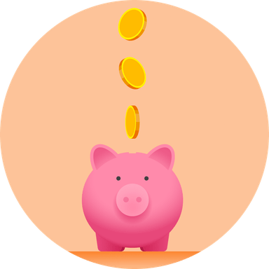 money saved in piggy bank