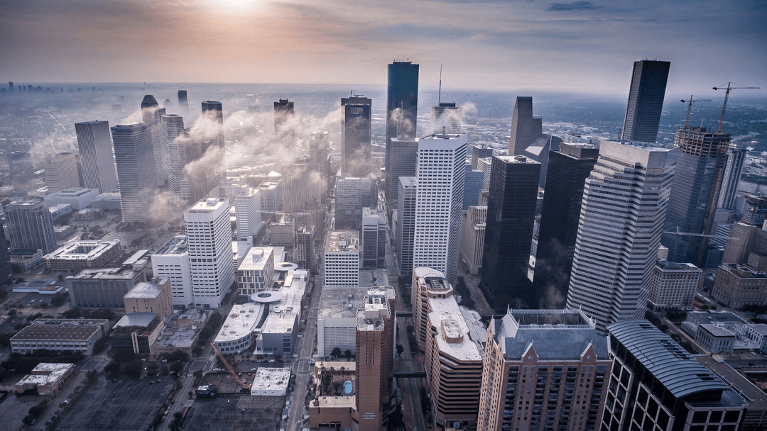 Drone shot of Houston, Texas