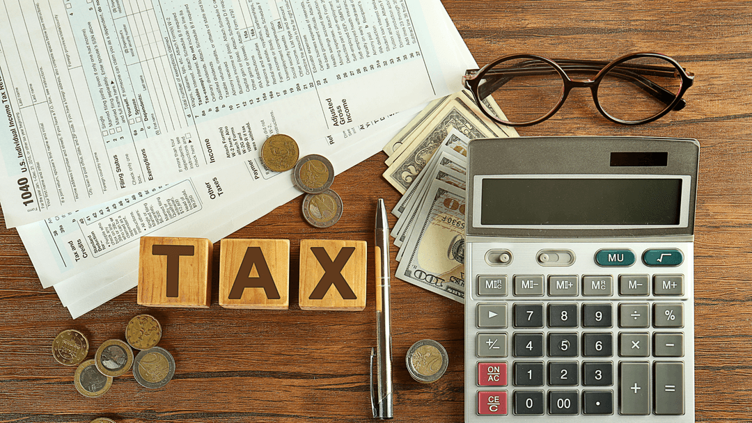 Tax forms and calculator reflecting Texas homeowners facing high property taxes