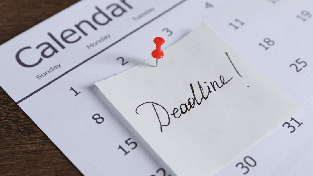 Sticky note on a calendar highlighting the Texas property tax protest deadline